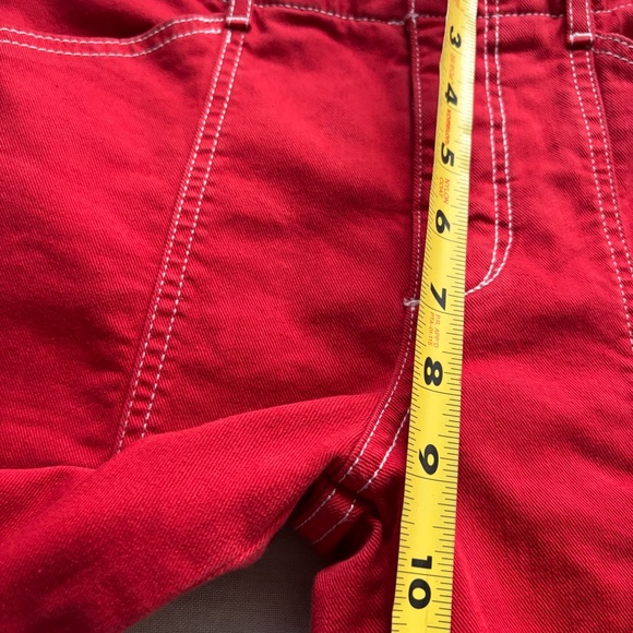 Anthropologie Maeve Delaney Mid Rise Wide Leg Flare Jeans Red 25 - Picture 8 of 10